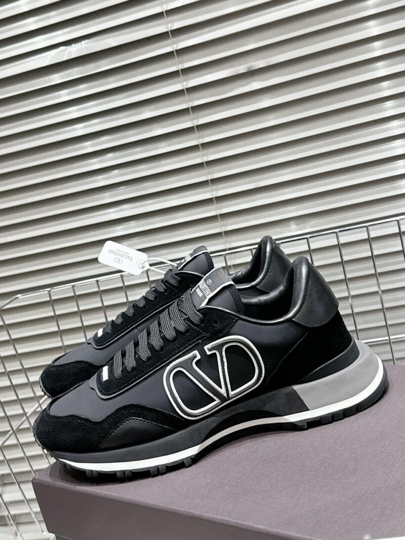 Alternative view of VALENTINO LACE AND MESH LACERUNNER TRAINER BLACK