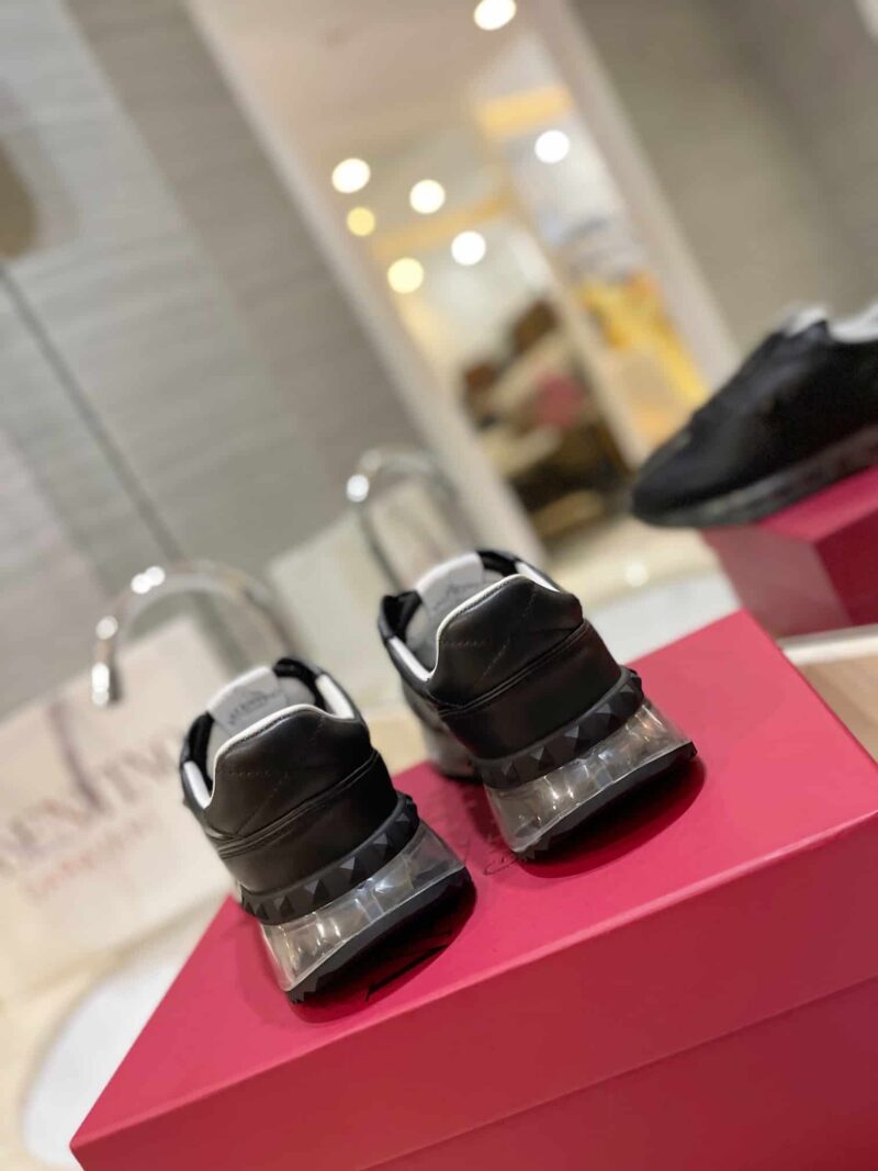 Alternative view of VALENTINO GARAVANI STUD AROUND LOW TOP CALFSKIN AND NAPPA LEATHER SNEAKER BLACK