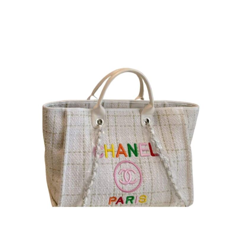 CHANEL LARGE SHOPPING BAG WHITE 37CM
