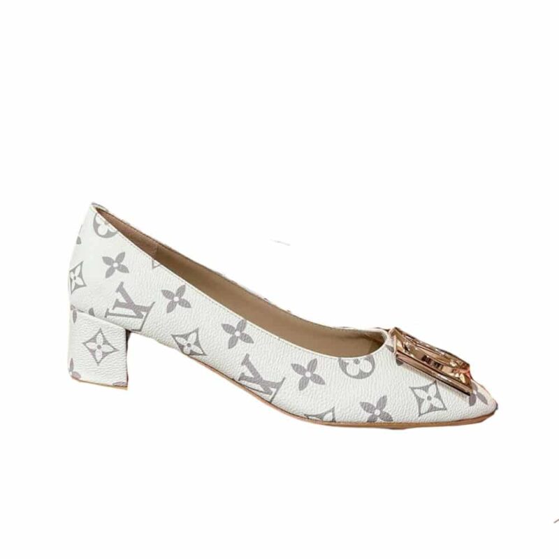 LOUIS VUITTON MADELEINE PUMPS MONOGRAM WHITE