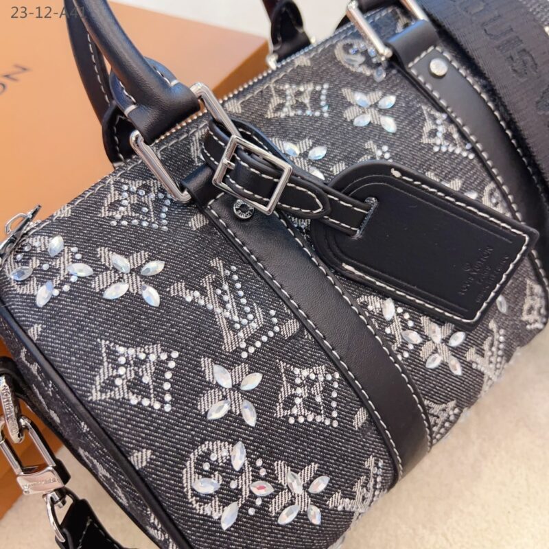 Alternative view of LOUIS VUITTON KEEPALL BANDOULIÈRE 25 BAG CRYSTAL MONOGRAM BLACK 25CM
