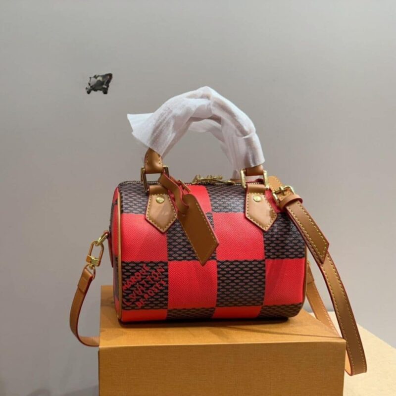 Alternative view of LOUIS VUITTON SPEEDY BANDOULIÈRE 20 DAMIER RED AND BLACK 20CM