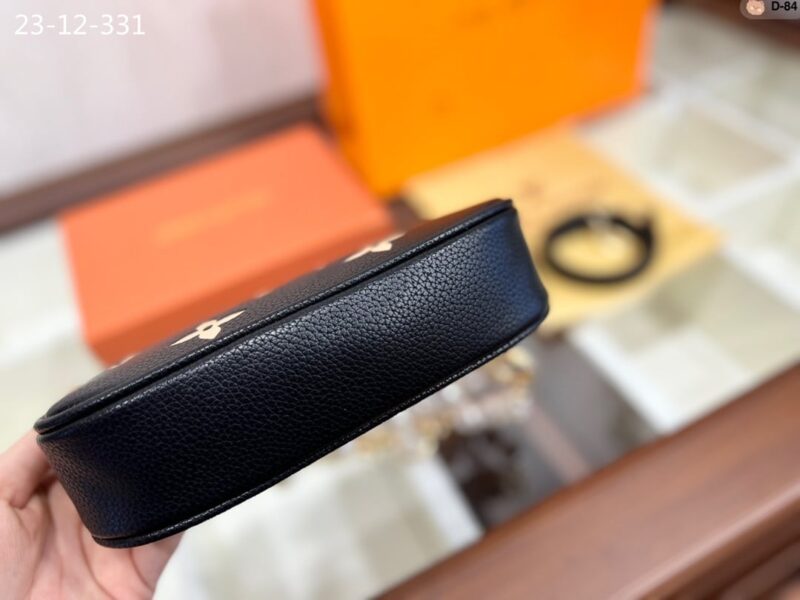 Alternative view of LOUIS VUITTON POCHETTE ACCESSOIRES WITH PEARL CHAIN BLACK 20CM