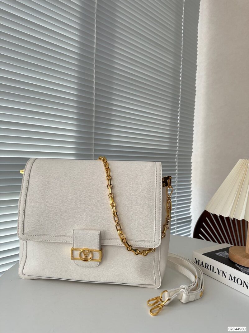 Alternative view of LOUIS VUITTON DAUPHINE BAG WITH CHAIN WHITE 34CM