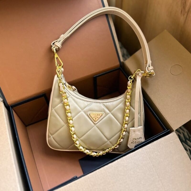 Alternative view of PRADA RE EDITION 1995 CHAÎNE RE NYLON MINI BAG BEIGE 22CM 1BC204 2AOS F0F24 V QOO