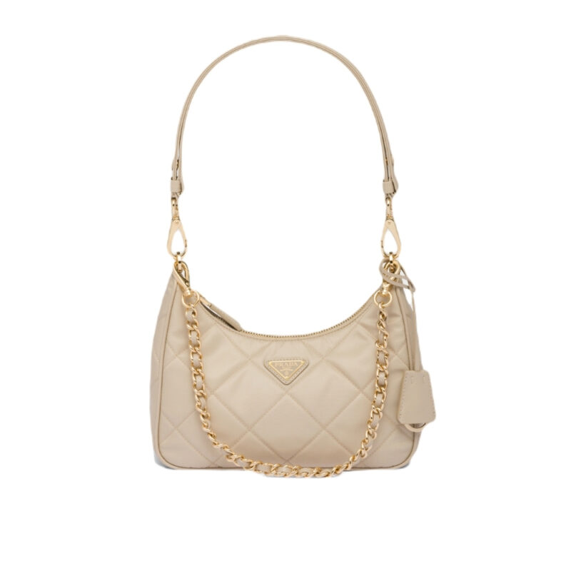 PRADA RE EDITION 1995 CHAÎNE RE NYLON MINI BAG BEIGE 22CM 1BC204 2AOS F0F24 V QOO