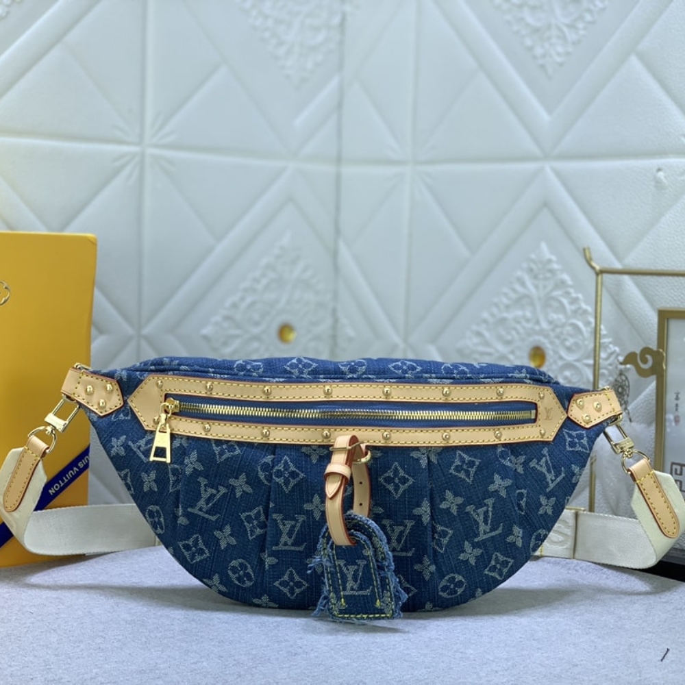 LOUIS VUITTON BUMBAG HIGH RISE DENIM BLUE 38CM M46837 - Image 2