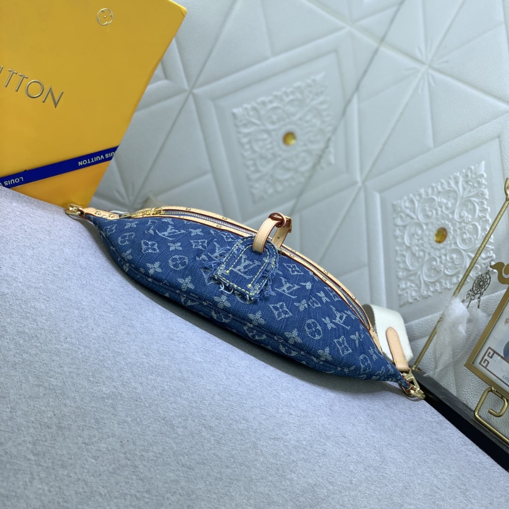 LOUIS VUITTON BUMBAG HIGH RISE DENIM BLUE 38CM M46837 - Image 6