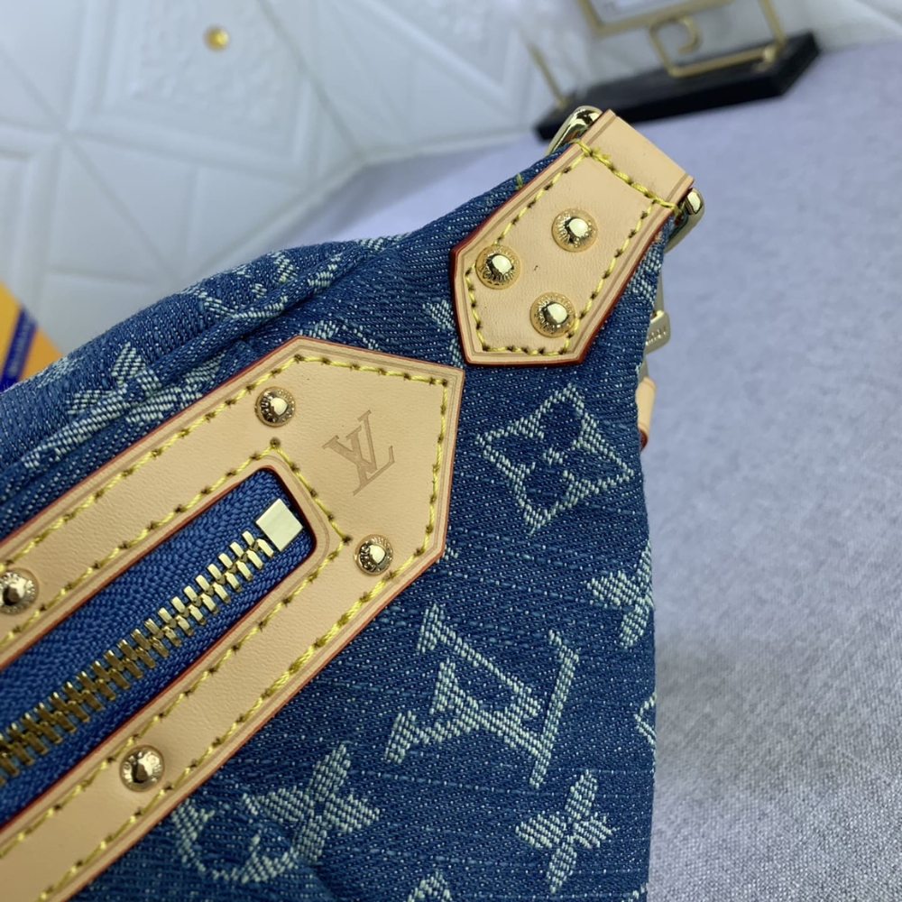 LOUIS VUITTON BUMBAG HIGH RISE DENIM BLUE 38CM M46837 - Image 9