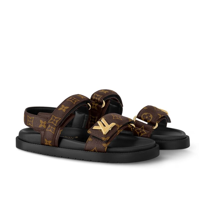 LOUIS VUITTON LV SUNSET FLAT COMFORT SANDAL CACAO BROWN 1ACMY5
