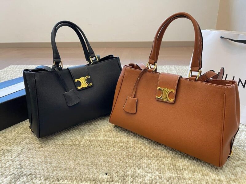 Alternative view of CELINE MEDIUM APPOLINE BAG IN SUPPLE CALFSKIN BROWN 37CM 114963FK6 04LU