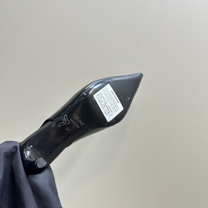 Alternative view of CELINE ALMA TRIOMPHE SLINGBACK IN GLOSSY CALFSKIN BLACK 356834371C 38NO