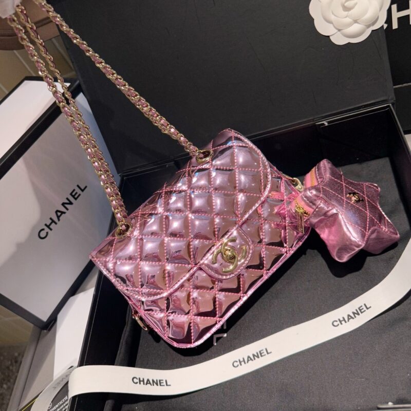 Alternative view of CHANEL MINI FLAP BAG STAR COIN PURSE PINK 24CM AS4646 B14873 NT668