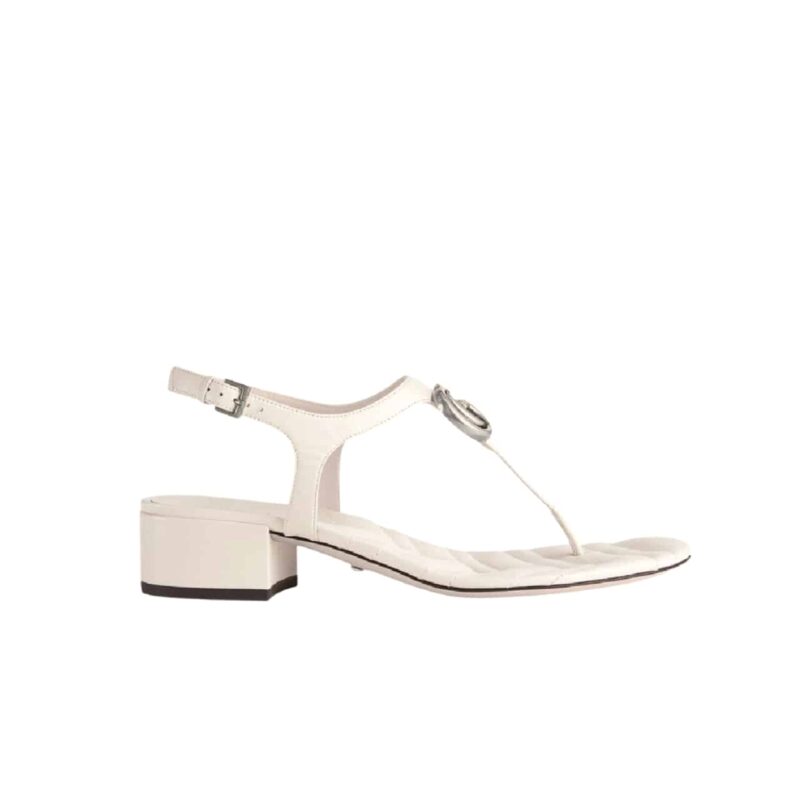 GUCCI DOUBLE G SANDAL LEATHER WHITE 674840 BKO00 9022