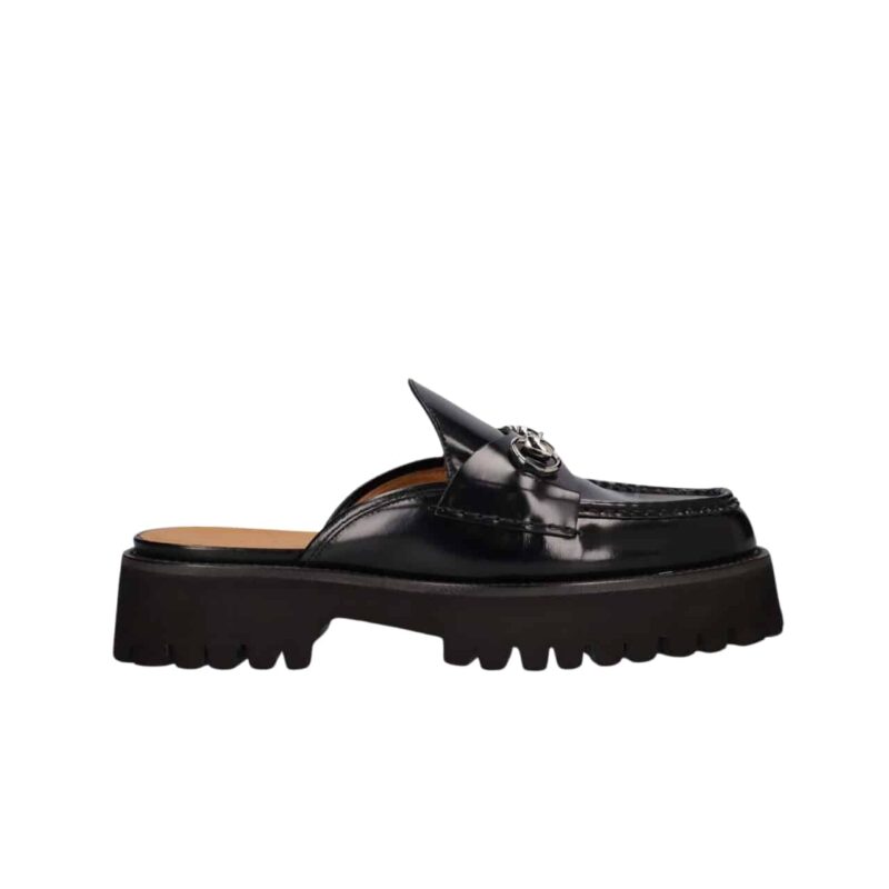 GUCCI WOMEN'S MULE WITH HORSEBIT BLACK 764207 DS800 1000