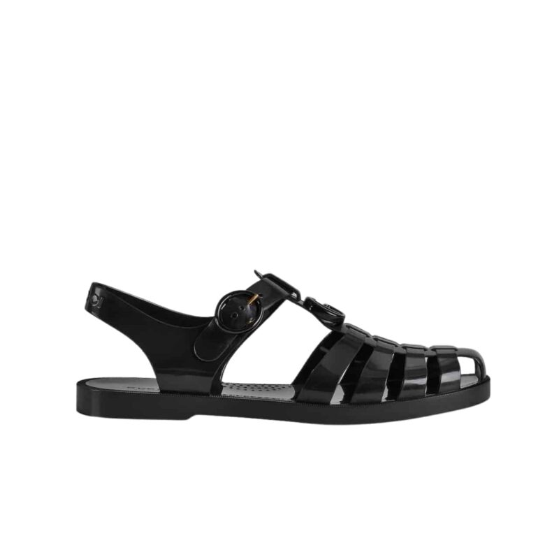 GUCCI SANDAL WITH DOUBLE G BLACK 674132 FM00 1000