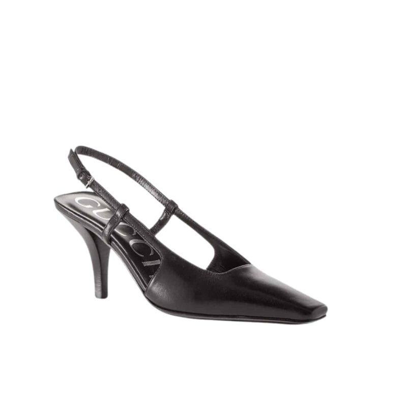 GUCCI WOMEN'S SLINGBACK SQUARE TOE PUMPS BLACK