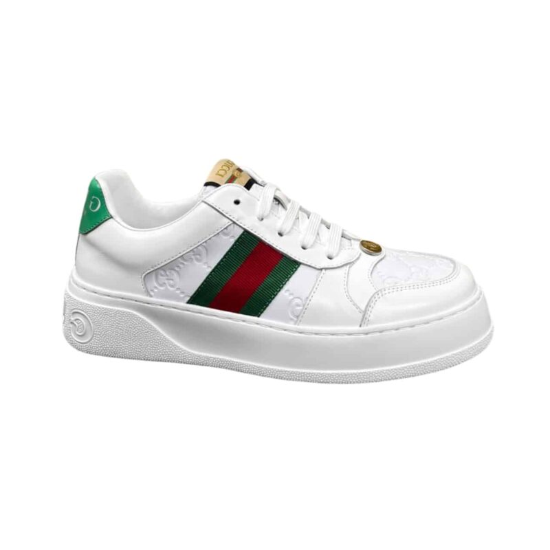 GUCCI SCREENER SNEAKER WITH WEB WHITE