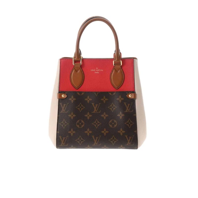 LOUIS VUITTON FOLD TOTE MONOGRAM RED WHITE 22CM