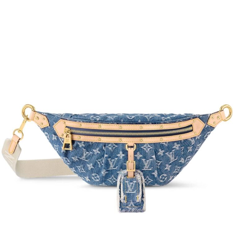 LOUIS VUITTON BUMBAG HIGH RISE DENIM BLUE 38CM M46837