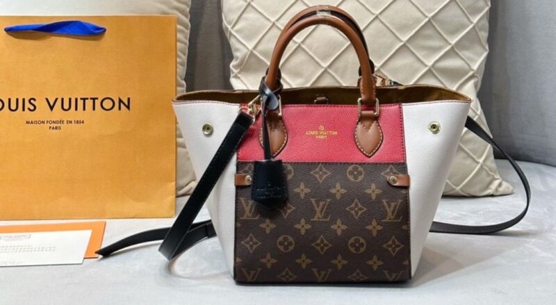 Alternative view of LOUIS VUITTON FOLD TOTE MONOGRAM RED WHITE 22CM