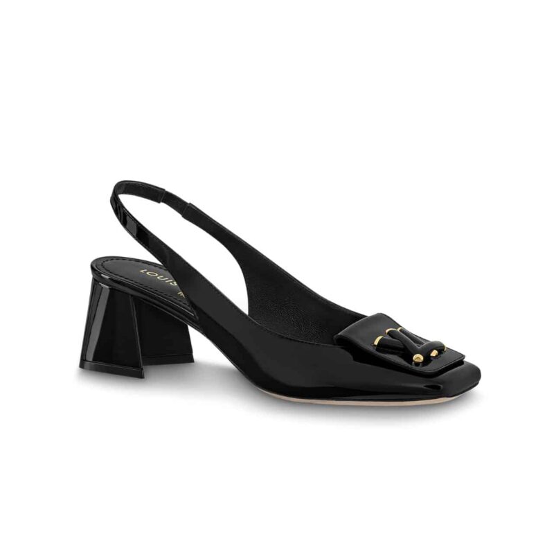 LOUIS VUITTON SHAKE SLINGBACK HIGH HEELS BLACK 1AB0TV