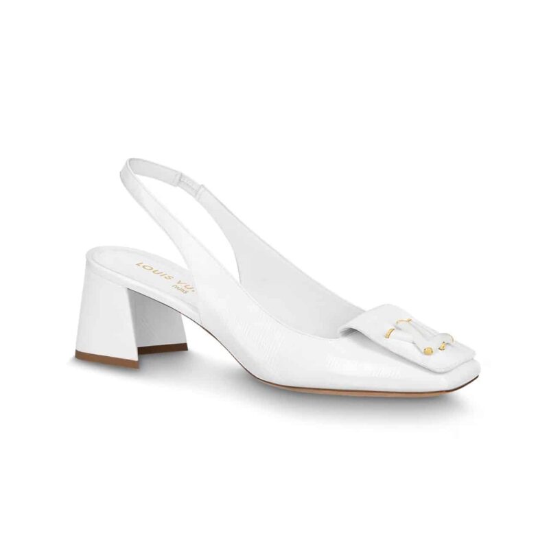 LOUIS VUITTON SHAKE SLINGBACK HIGH HEELS WHITE 1ABH59