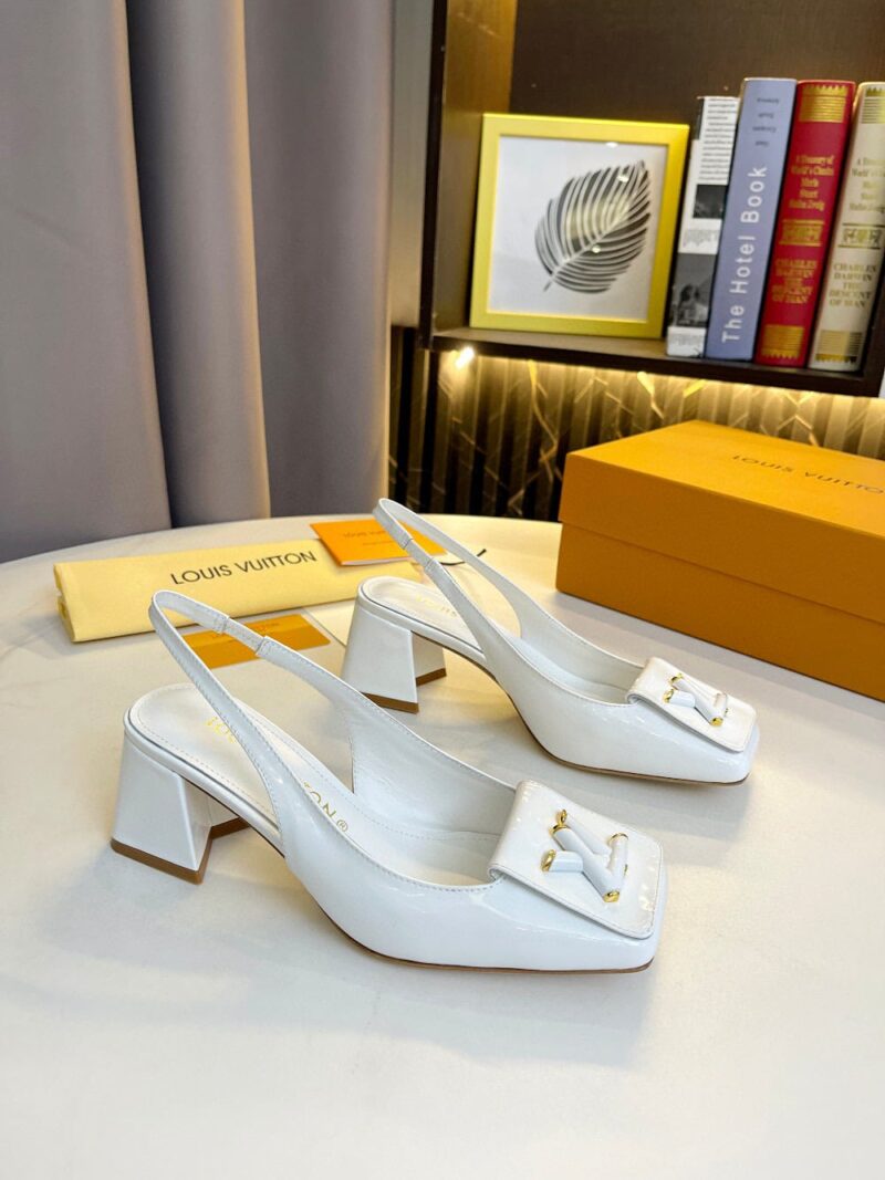 Alternative view of LOUIS VUITTON SHAKE SLINGBACK HIGH HEELS WHITE 1ABH59