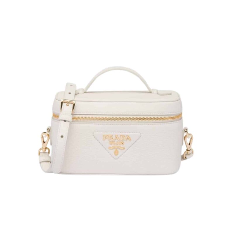 PRADA LEATHER MINI BAG WHITE 20CM 1BH202 2DKV F03MS V OOM