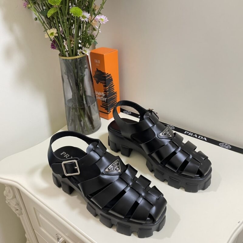 Alternative view of PRADA MONOLITH FOAM RUBBER SANDALS BLACK 1X853M 3LKK F0002 F 055