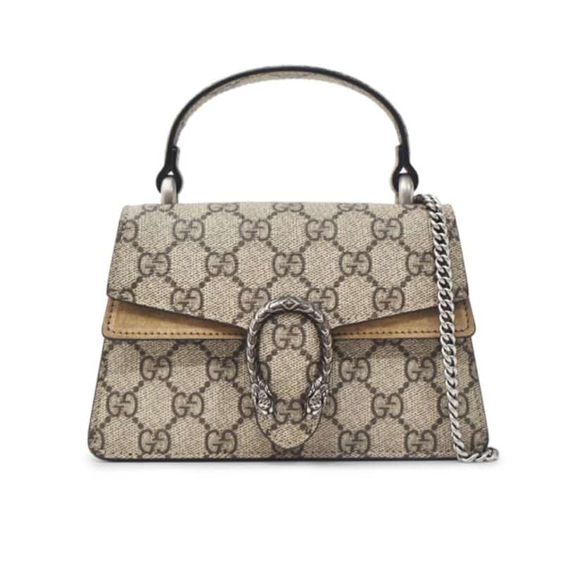 GUCCI DIONYSUS MINI TOP HANDLE BAG BEIGE EBONY 18CM 752029 KHNRN 8642