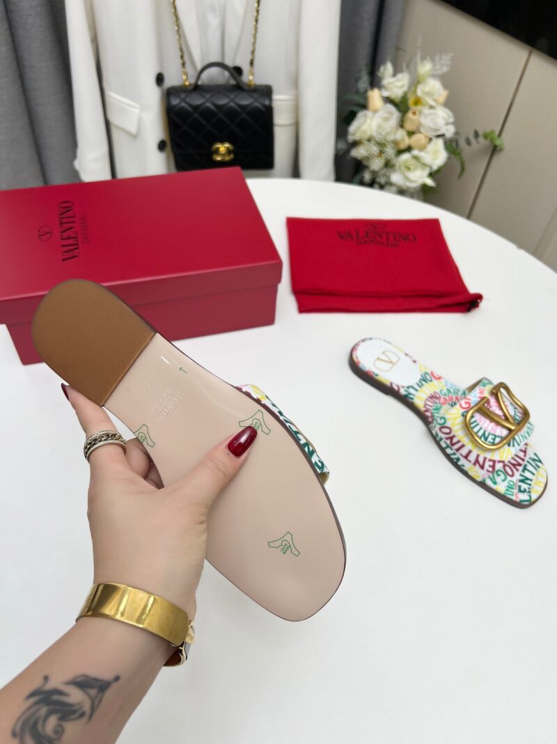 Alternative view of VALENTINO GARAVANI ESCAPE SLIDE SANDAL IN CANVAS WITH VALENTINO LOOP PRINT WS0BD5FUL QD7