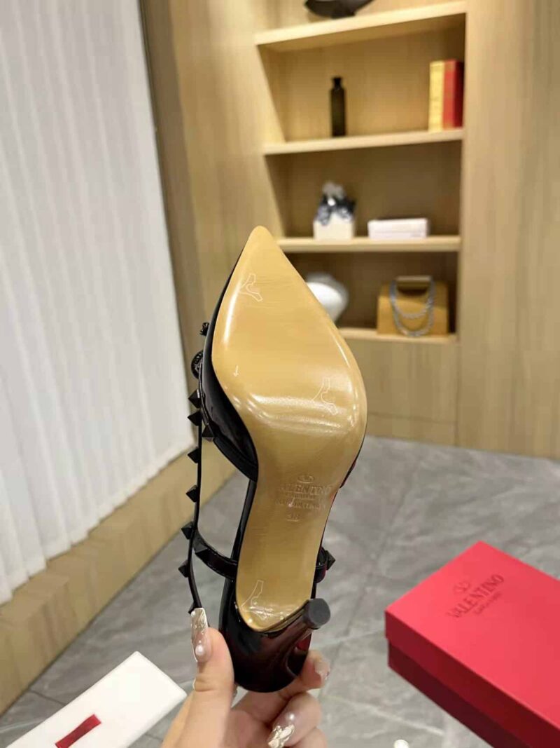 Alternative view of VALENTINO ROCKSTUD BOW 100 PATENT SLINGBACK PUMP BLACK WS0IB8IXH0NO