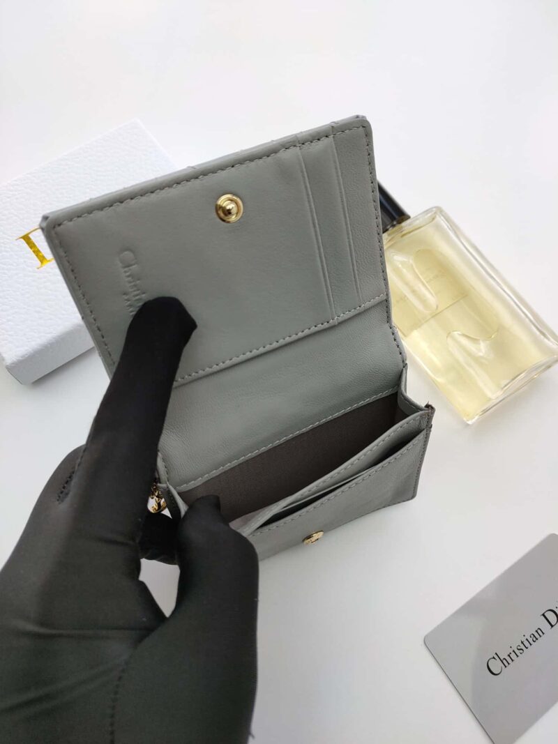 Alternative view of DIOR LADY MINI WALLET GRAY CANNAGE 10.5CM