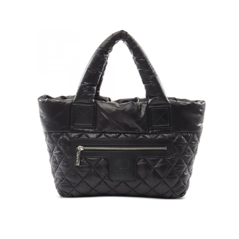 CHANEL NYLON COCO COCOON TOTE BAG BLACK 35CM