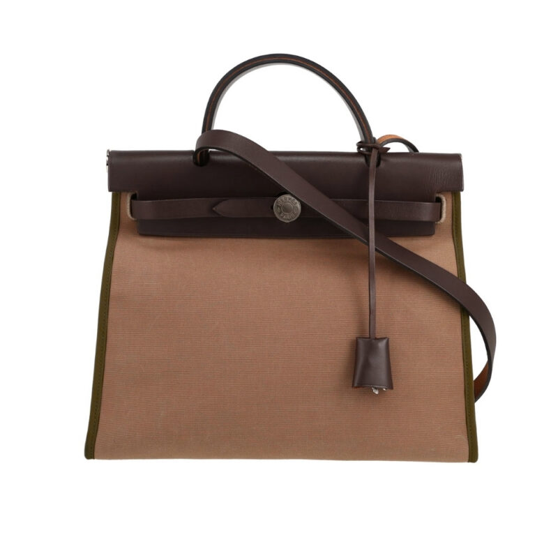 HERMES HERBAG ZIP 31 BAG BEIGE BROWN 31CM