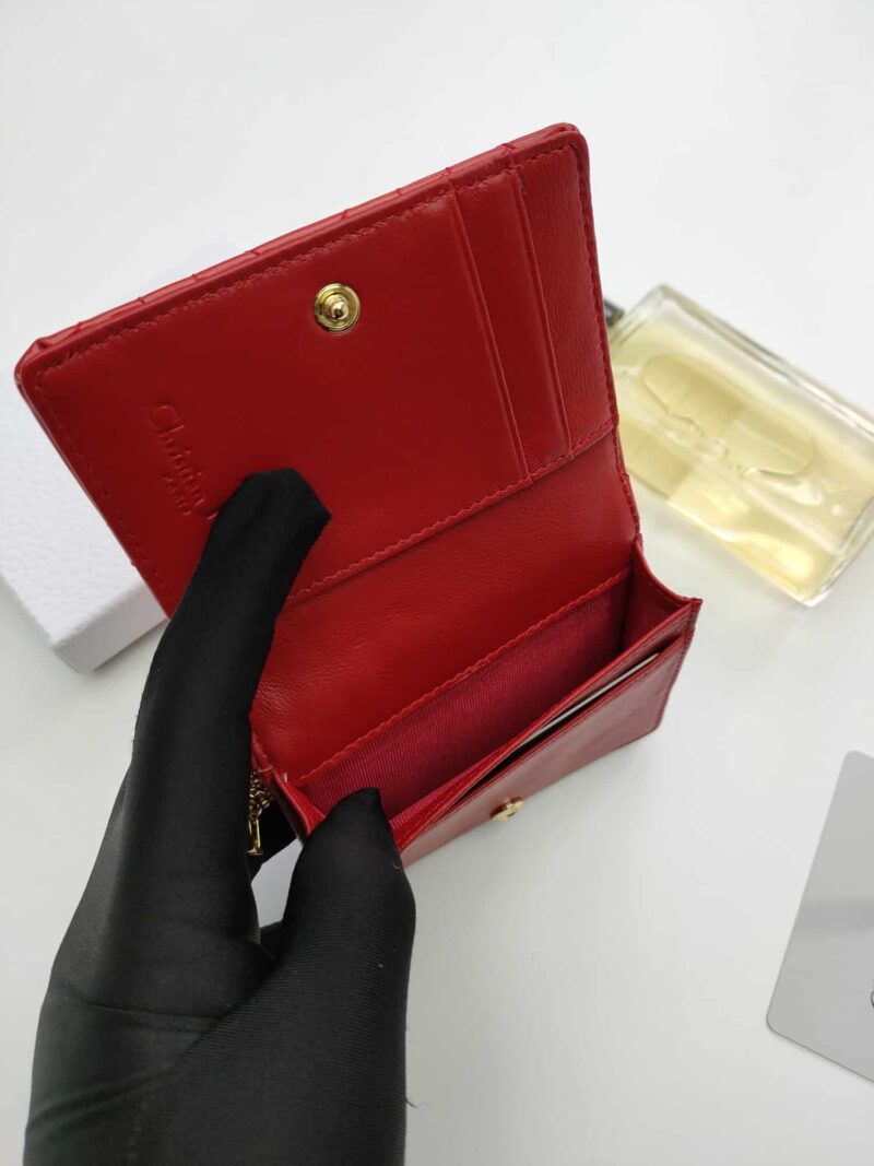 Alternative view of DIOR LADY MINI WALLET RED CANNAGE 10.5CM