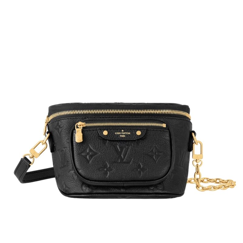 LOUIS VUITTON MINI BUMBAG BLACK MONOGRAM EMPREINTE 17CM M46917