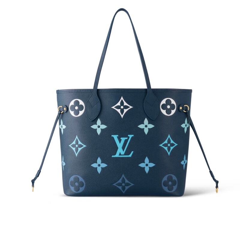 LOUIS VUITTON NEVERFULL MM MONOGRAM EMPREINTE BLUE 31CM M46514