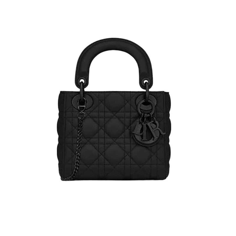 DIOR MINI LADY DIOR BAG BLACK ULTRAMATTE CANNAGE 17CM M0505SLOI M989