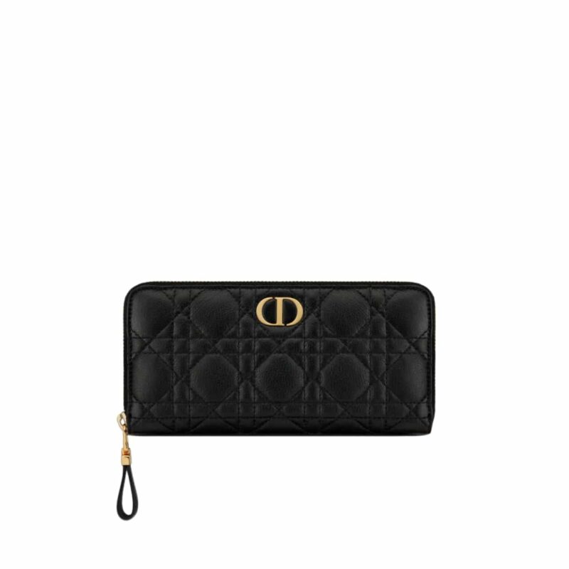 DIOR CARO VOYAGEUR WALLET BLACK 19CM S5038UWHC_M900