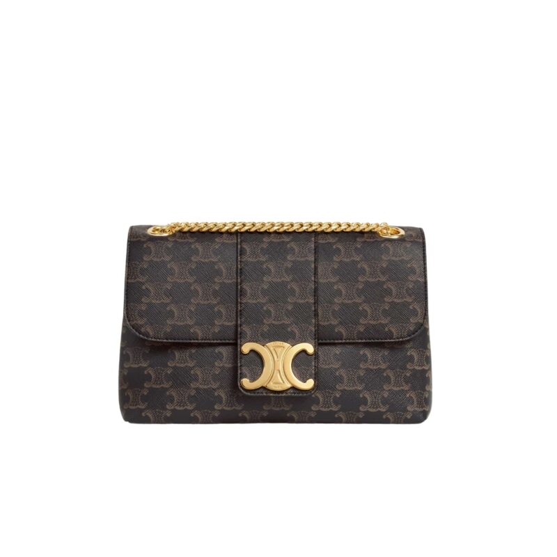 CELINE MEDIUM CELINE VICTOIRE BAG IN TRIOMPHE CANVAS TAN 23CM 115852FRH 04LU