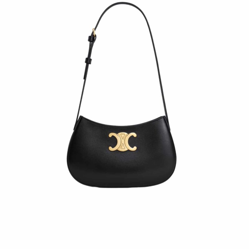 CELINE MEDIUM TILLY BAG IN SHINY BLACK 21CM 115703BF4 38NO