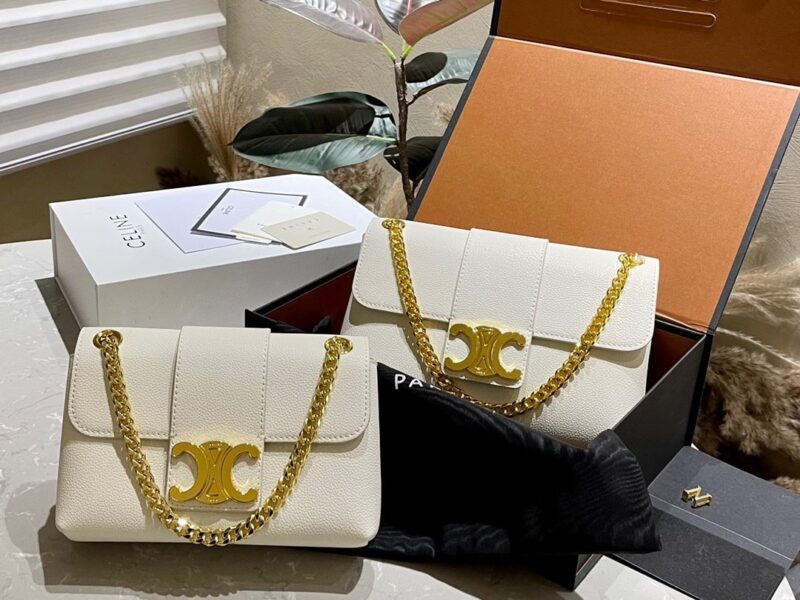 Alternative view of CELINE MEDIUM CELINE VICTOIRE BAG IN SUPPLE WHITE 23CM 116593FDU 01BC