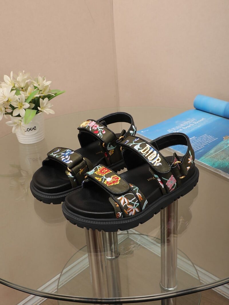 Alternative view of DIOR DIORACT SANDAL GREEN MULTICOLOR