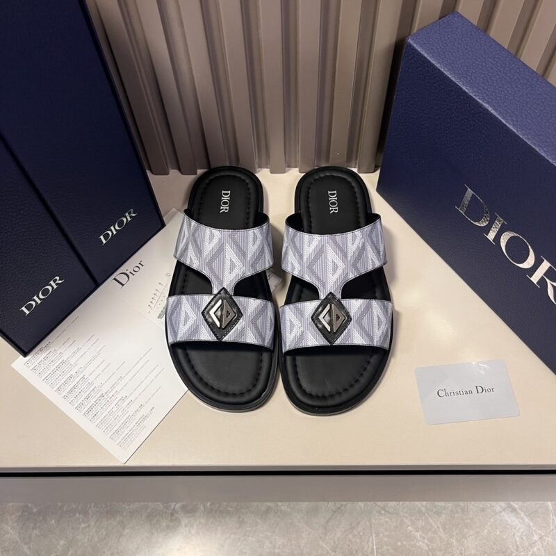 Alternative view of DIOR ALIAS SANDAL GRAINED DIAMOND CANVAS GRAY