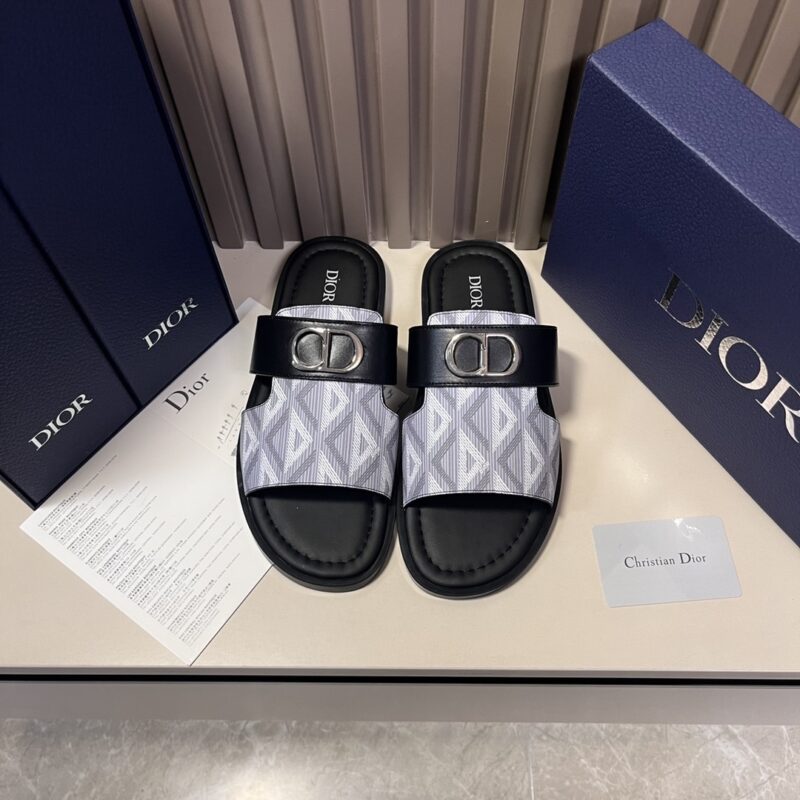 Alternative view of DIOR ALIAS SANDAL GRAINED DIAMOND CANVAS WITH CD LOGO GRAY