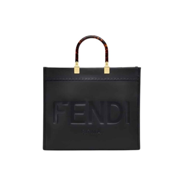 FENDI SUNSHINE LARGE BLACK LEATHER SHOPPER 41CM 8BH372ABVLF0KUR