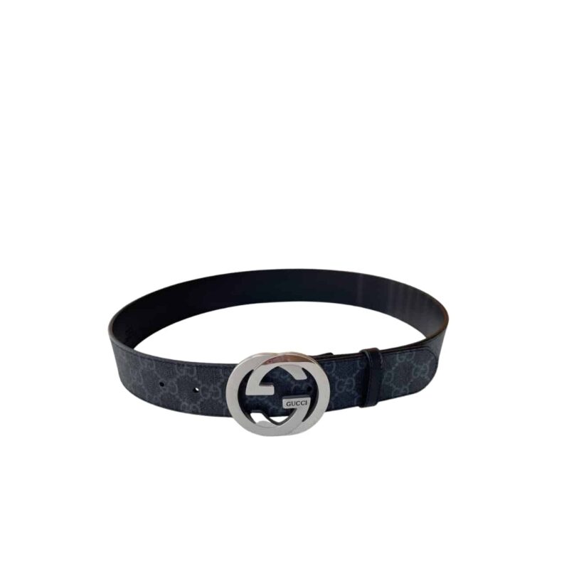 GUCCI GG SUPREME BELT WITH G BUCKLE BLACK 40MM