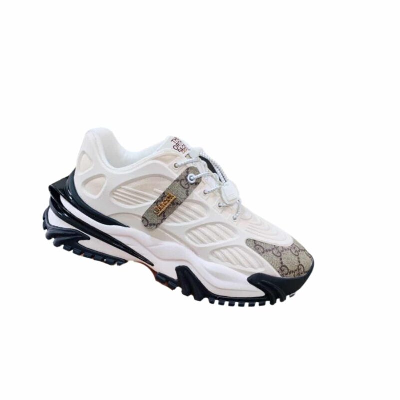 GUCCI GG MEN’S SNEAKER RUBBER LEATHER WHITE